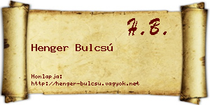 Henger Bulcsú névjegykártya